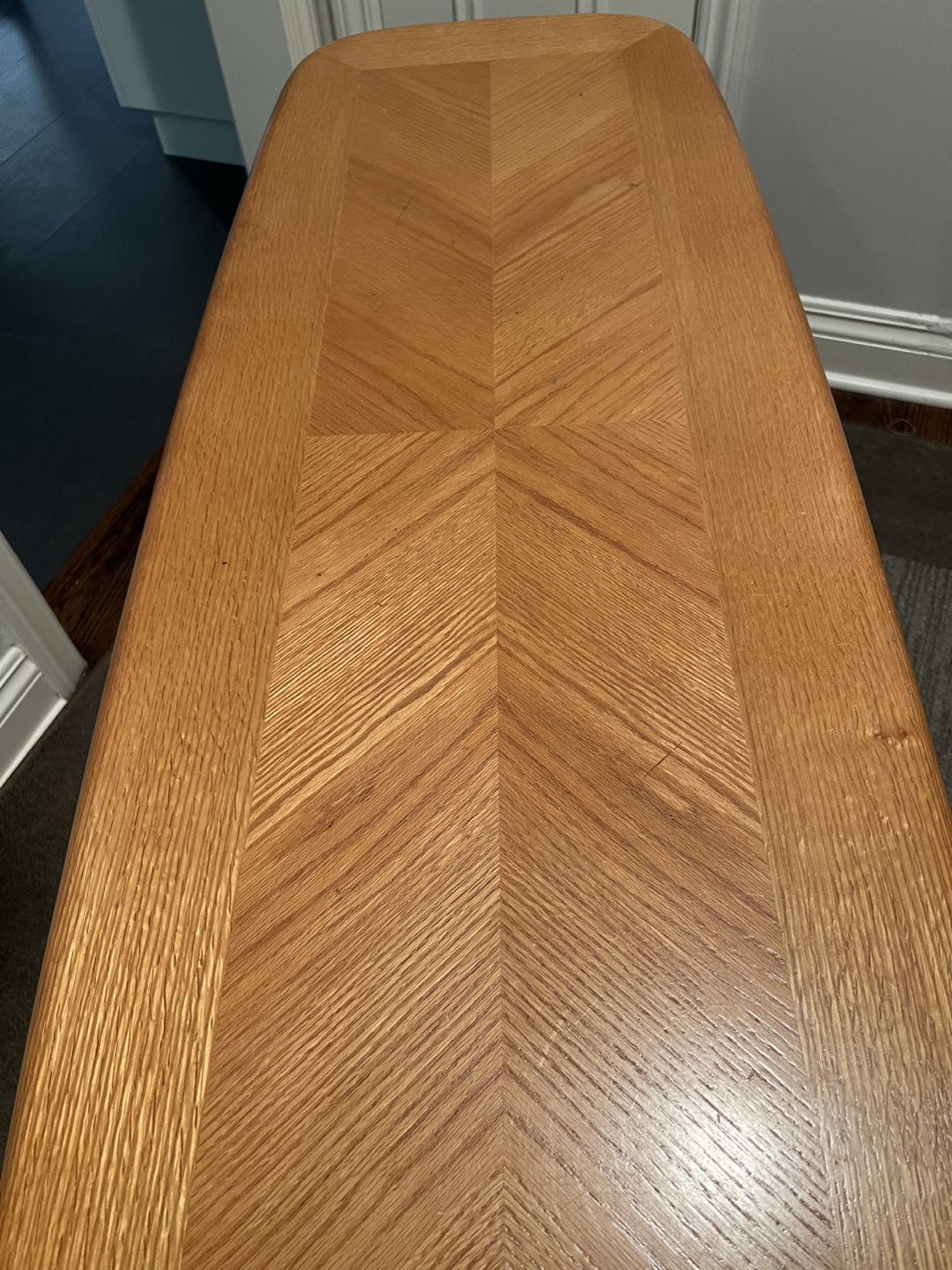 Wood grain golden sofa table - photo 2