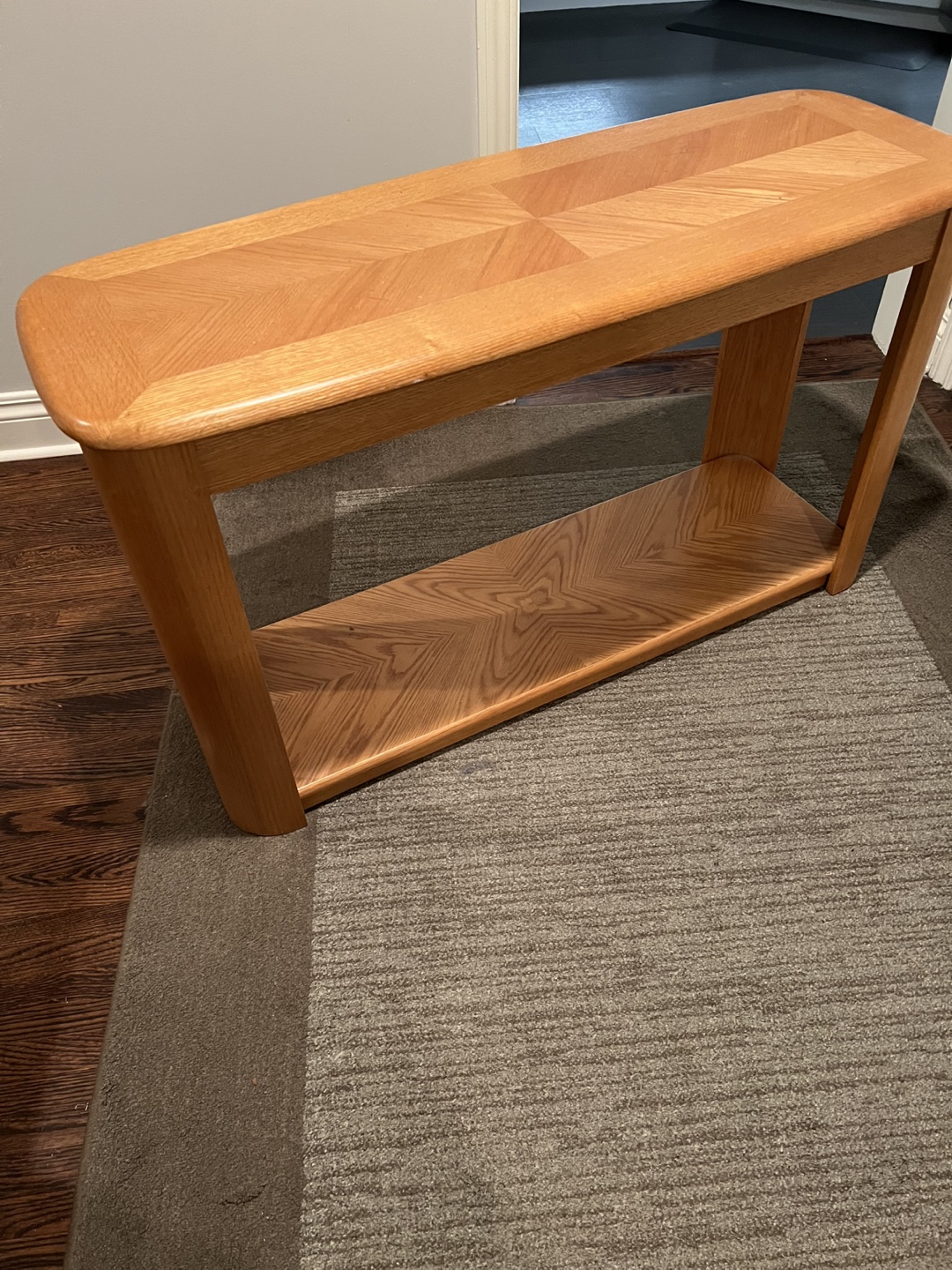 Wood grain golden sofa table - photo 3