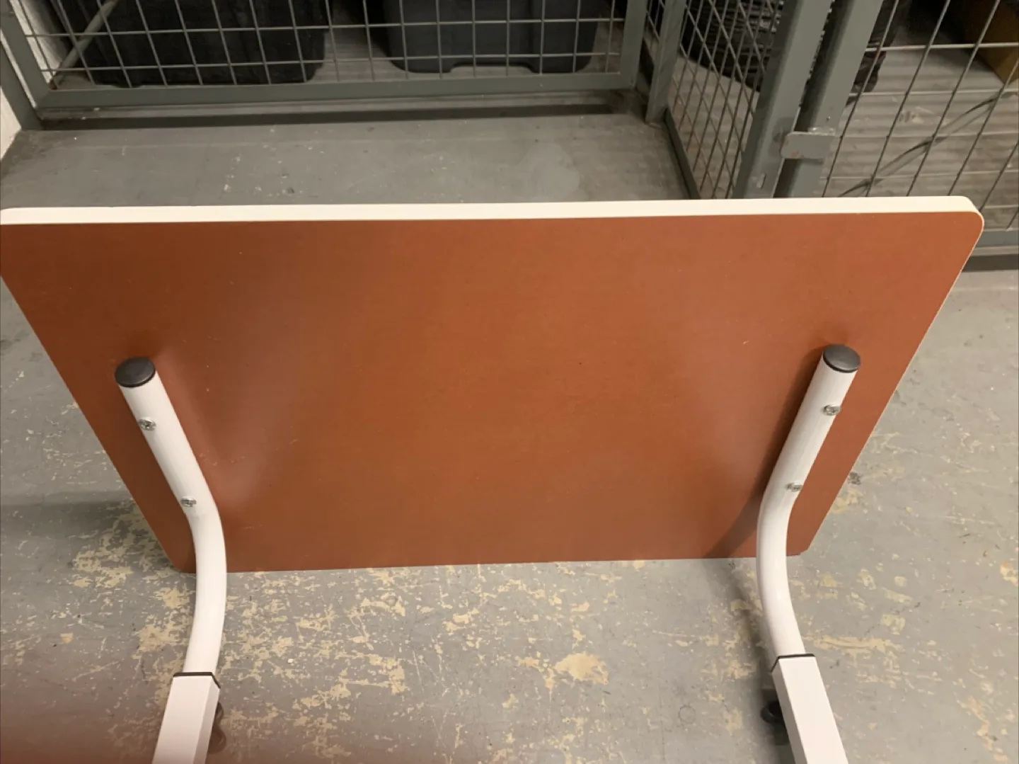 Adjustable Height White Rolling Table image indicator(8)