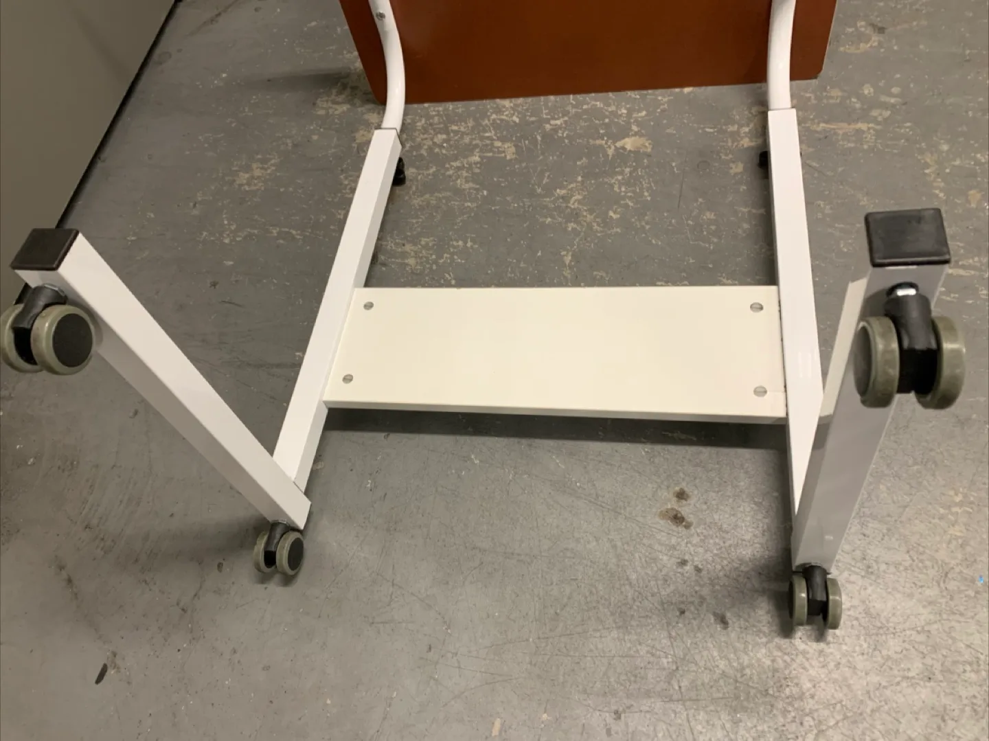 Adjustable Height White Rolling Table image indicator(10)