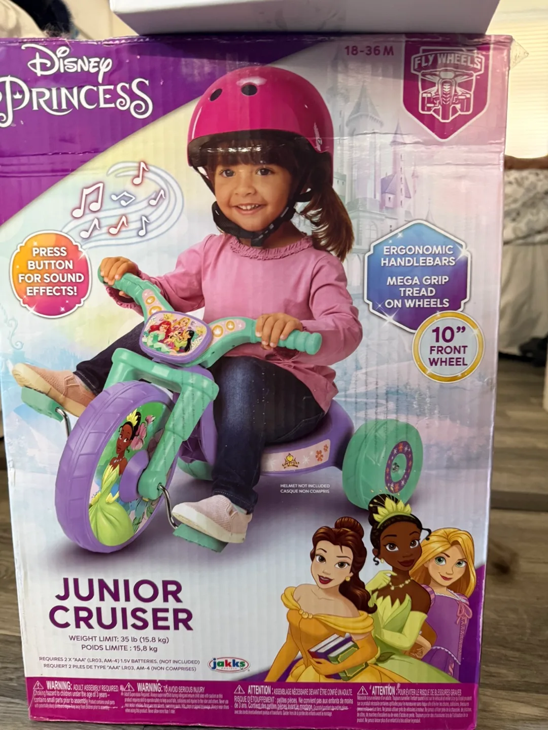 Disney Princess Junior Cruiser Tricycle, 18-36M thumbnail