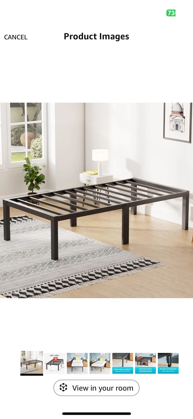Metal Bed Frame - Spacious Under Bed Storage