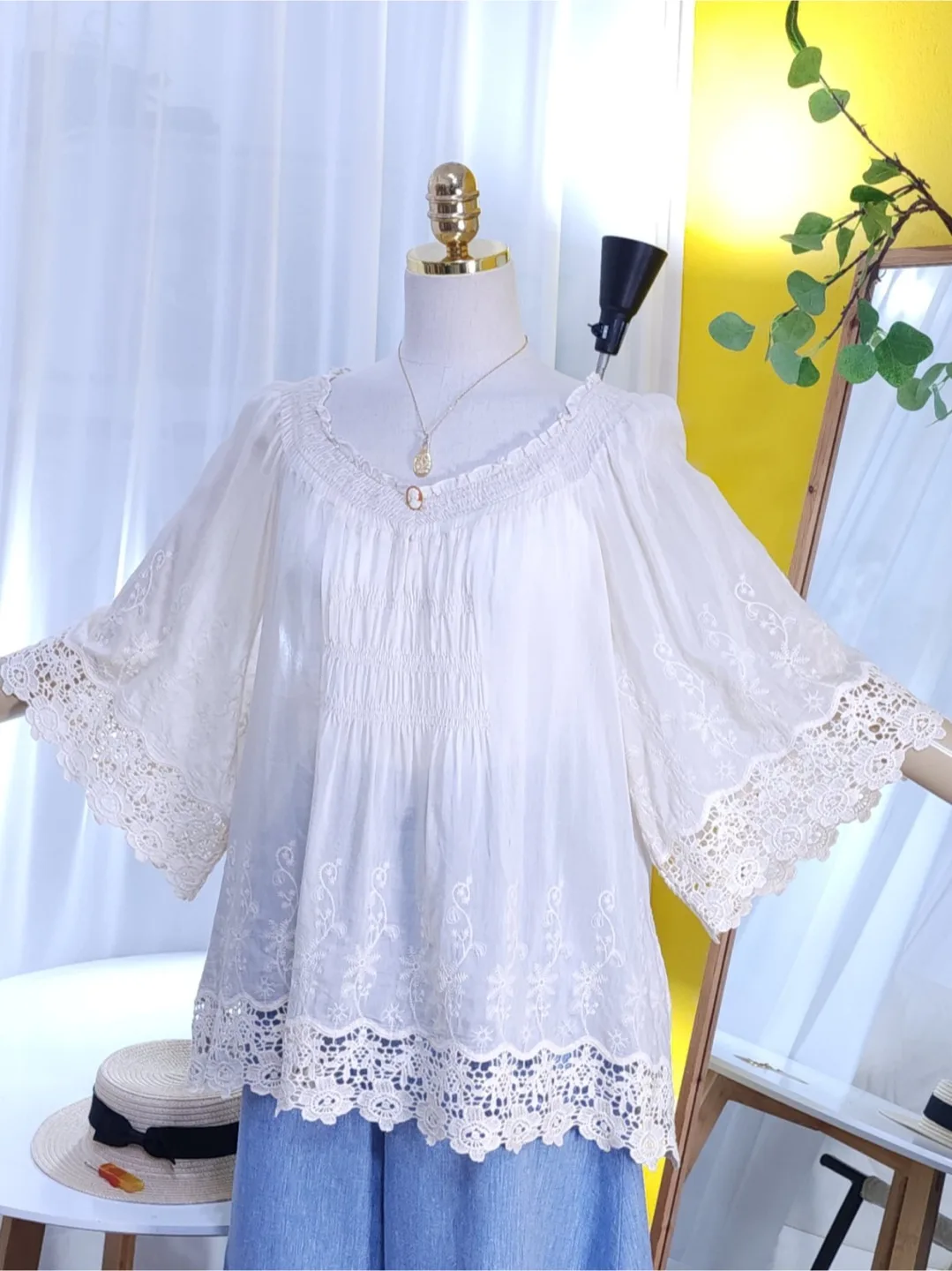 Vintage Embroidered Lace Blouse image indicator(7)