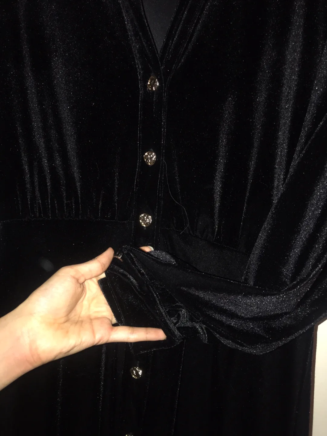 Zara Black Velvet Dress - Size M image indicator(3)