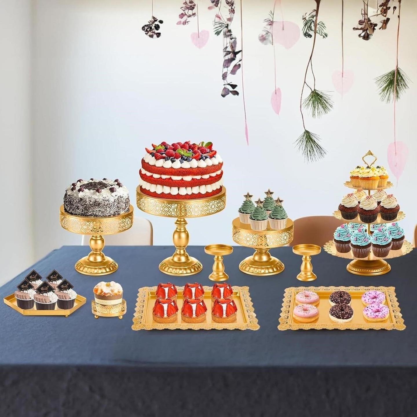 10 piece Gold Cake Stands & Dessert Display Set - photo 3