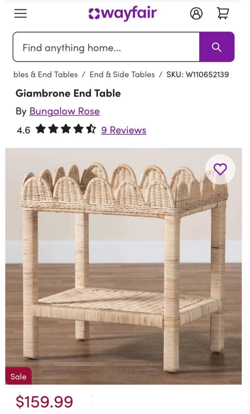 New Boho Bohemian Rattan Nightstand or Side Table image indicator(3)