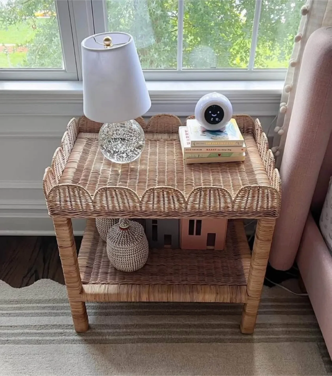 New Boho Bohemian Rattan Nightstand or Side Table image indicator(2)