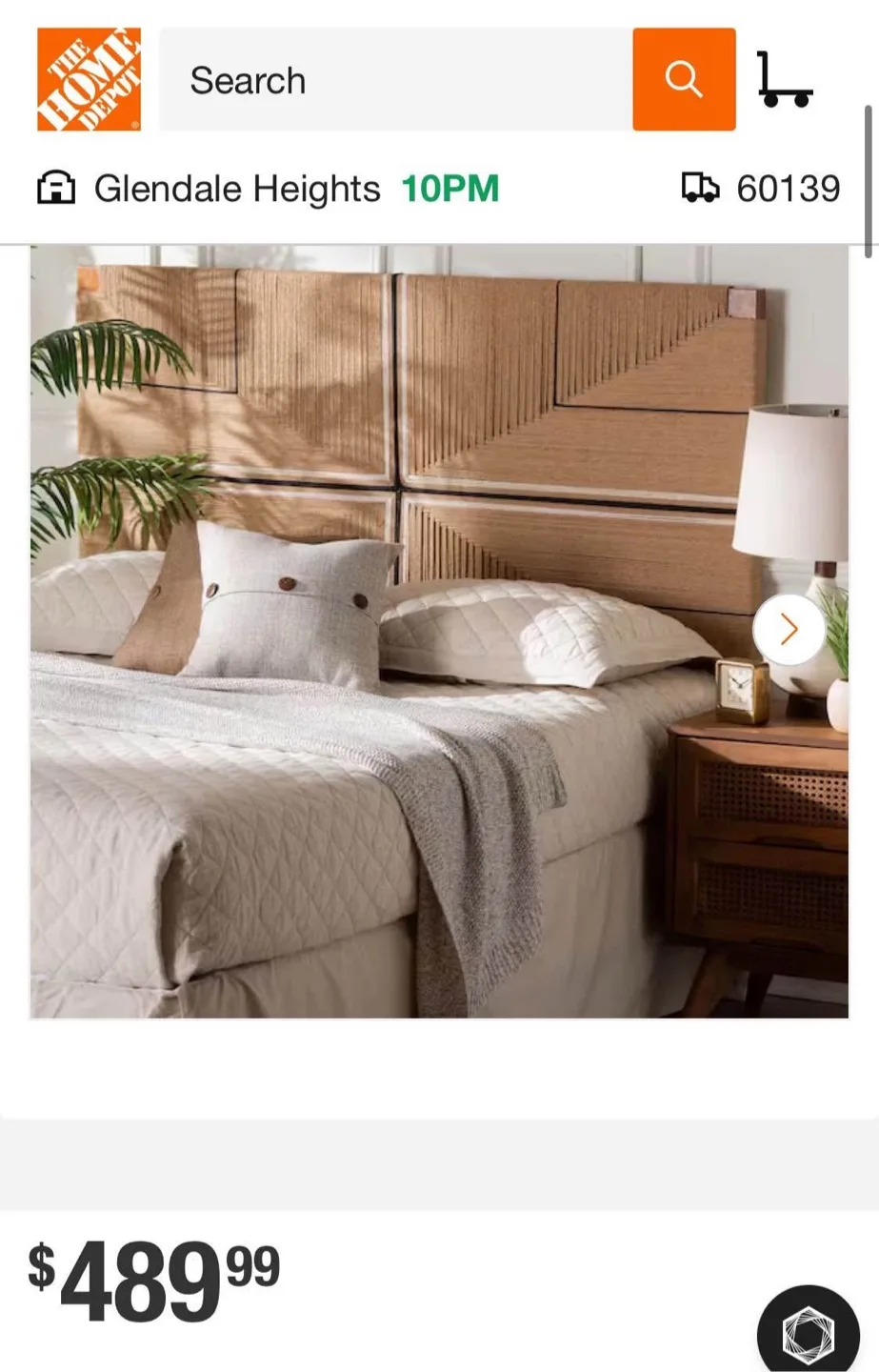 New Queen Size Eclectic Boho Bali and Pari Rattan Headboard image indicator(2)