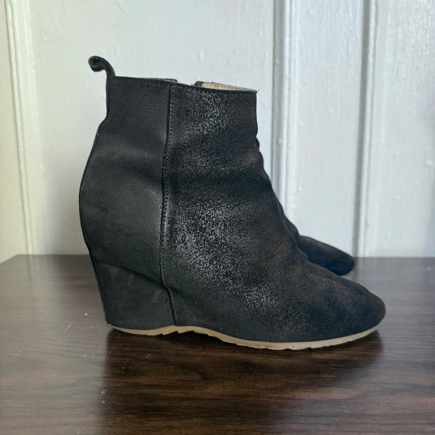 MM6 Maison Margiela Black Wedge Ankle Boots