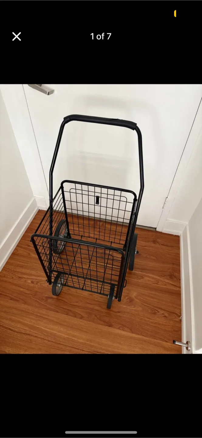 🥕Black Folding Shopping Cart thumbnail
