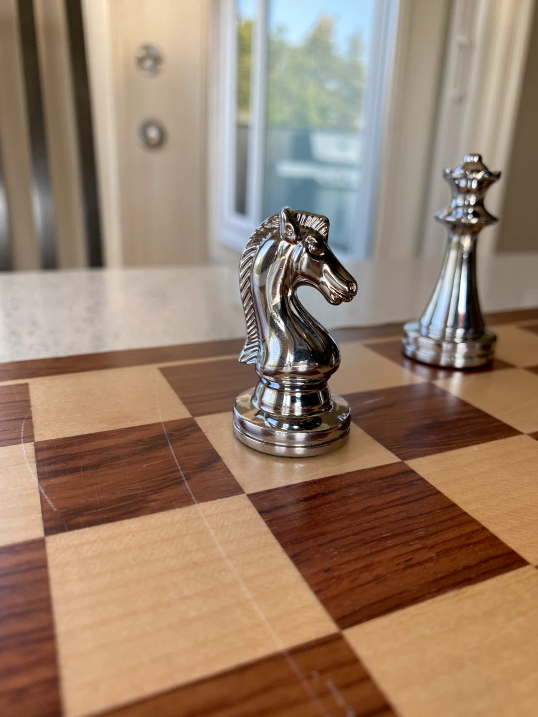Wooden Chess Set with Metal Pieces - photo 4
