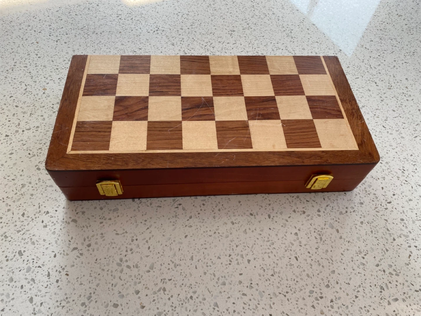 Wooden Chess Set with Metal Pieces - photo 3
