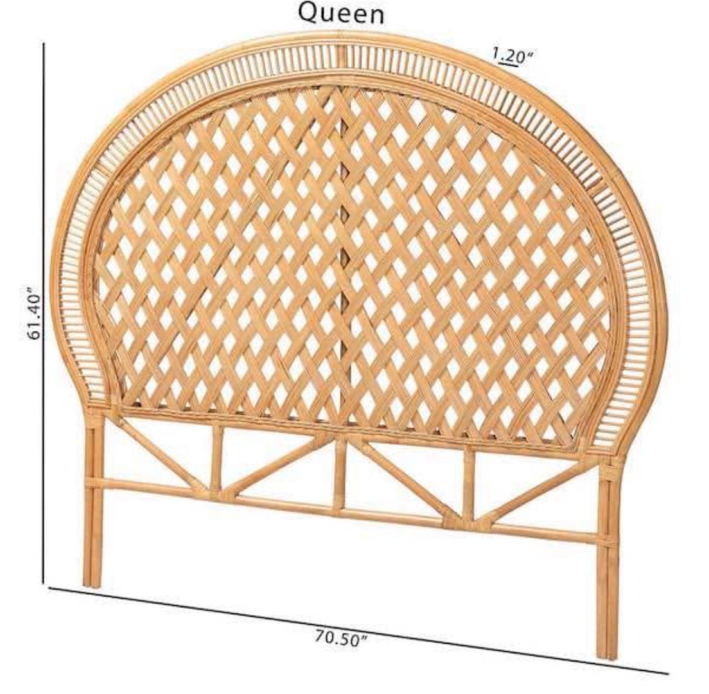 New Boho Bohemian Rattan Queen Size Headboard - photo 3