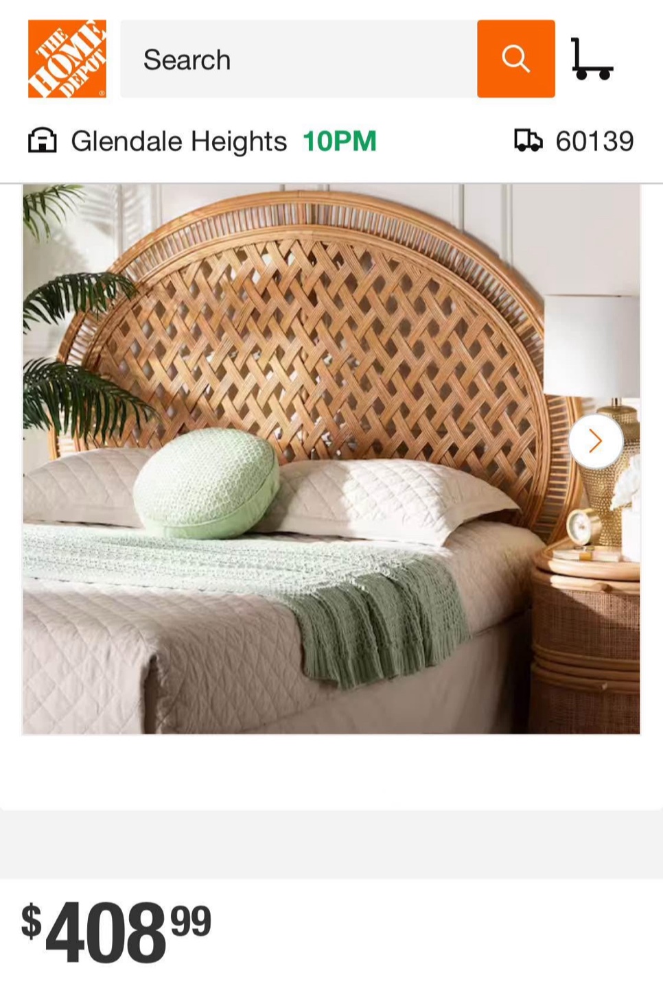 New Boho Bohemian Rattan Queen Size Headboard - photo 2