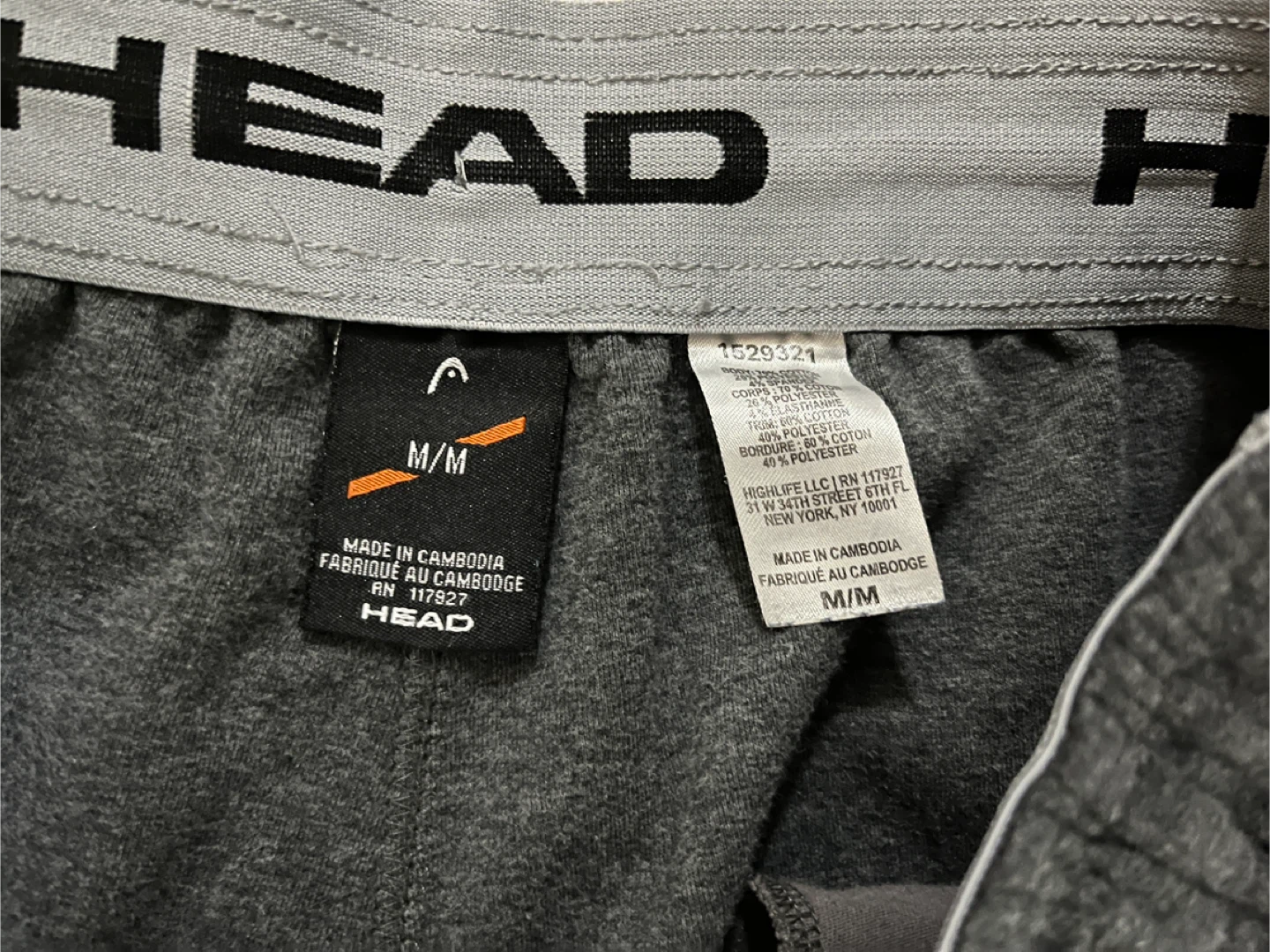 Head men’s medium joggers, charcoal grey, slim tapered fit - photo 3