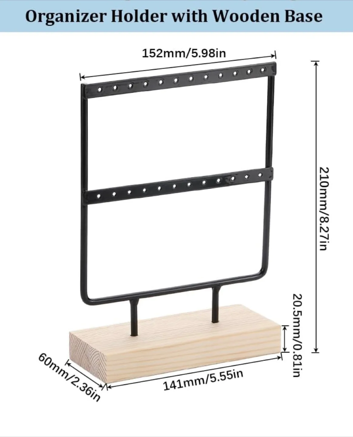 2 x Collapsable Earring Display Stands with Wooden Base image indicator(4)