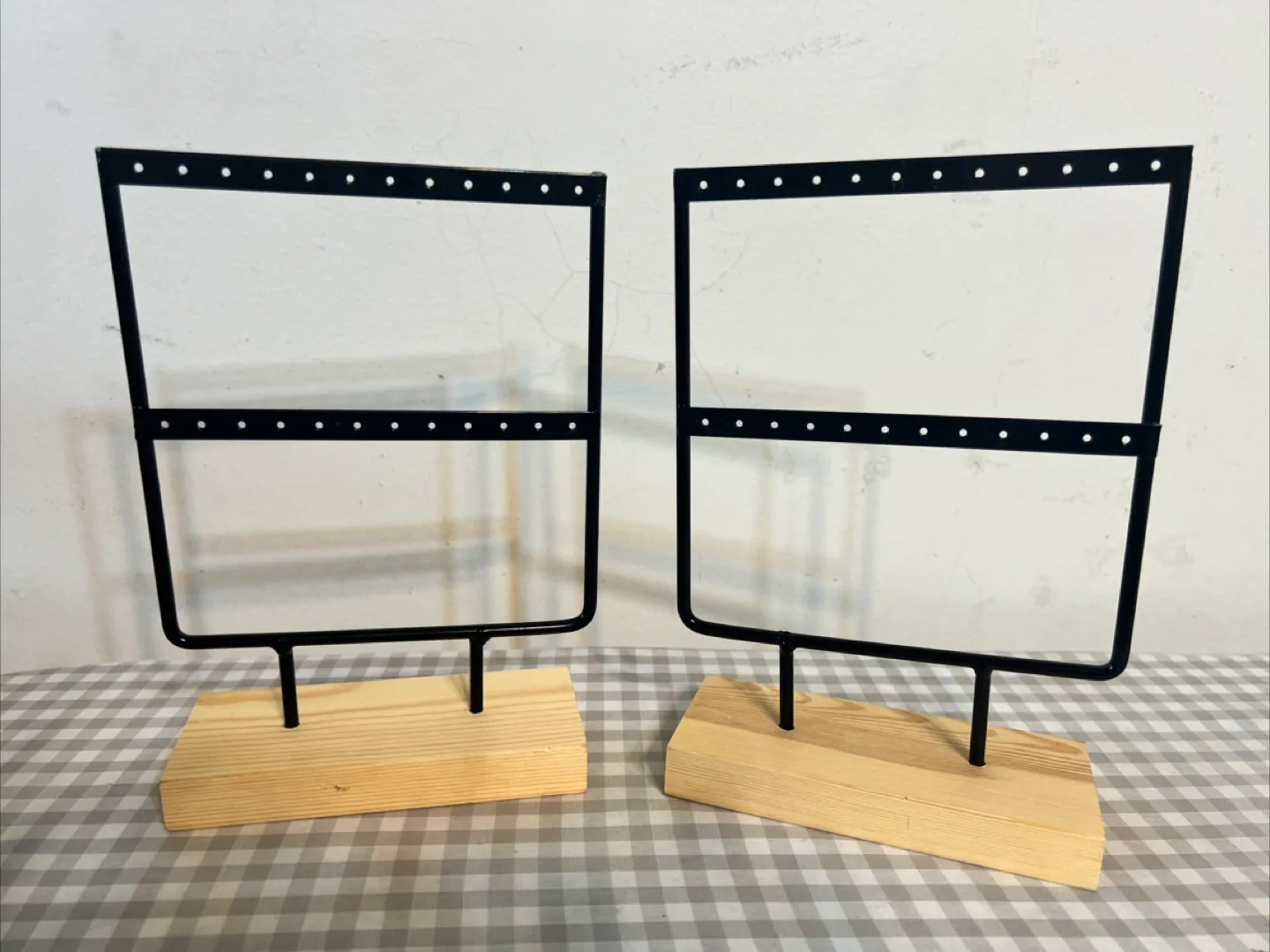 2 x Collapsable Earring Display Stands with Wooden Base image indicator(3)