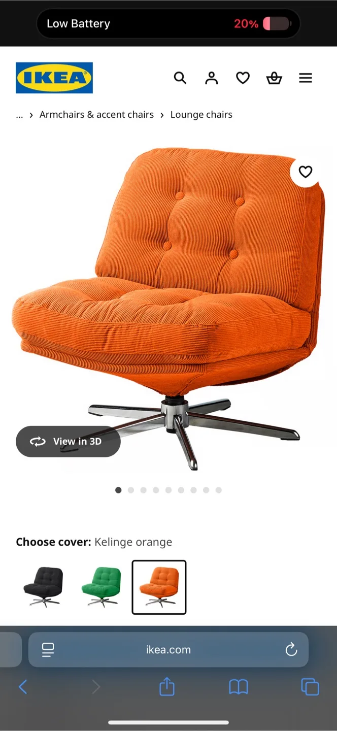 IKEA DYVLINGE Swivel Chair, Kelinge Orange 🥕 image indicator(2)