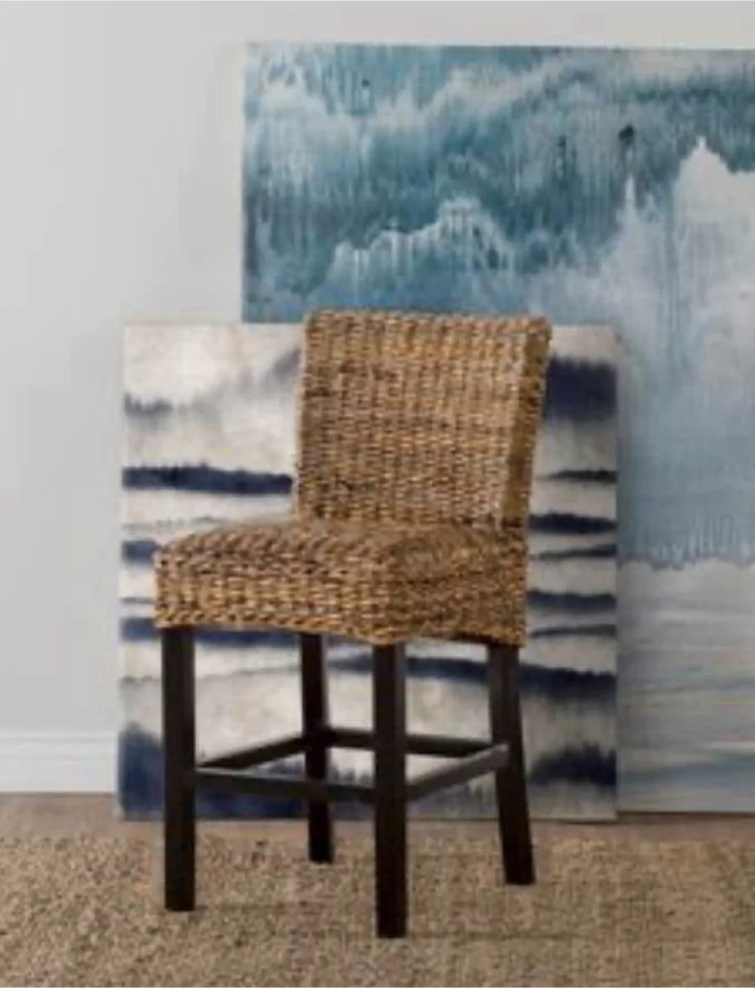 New Set of 2 Abaca Boho Counter Height Stools image indicator(6)