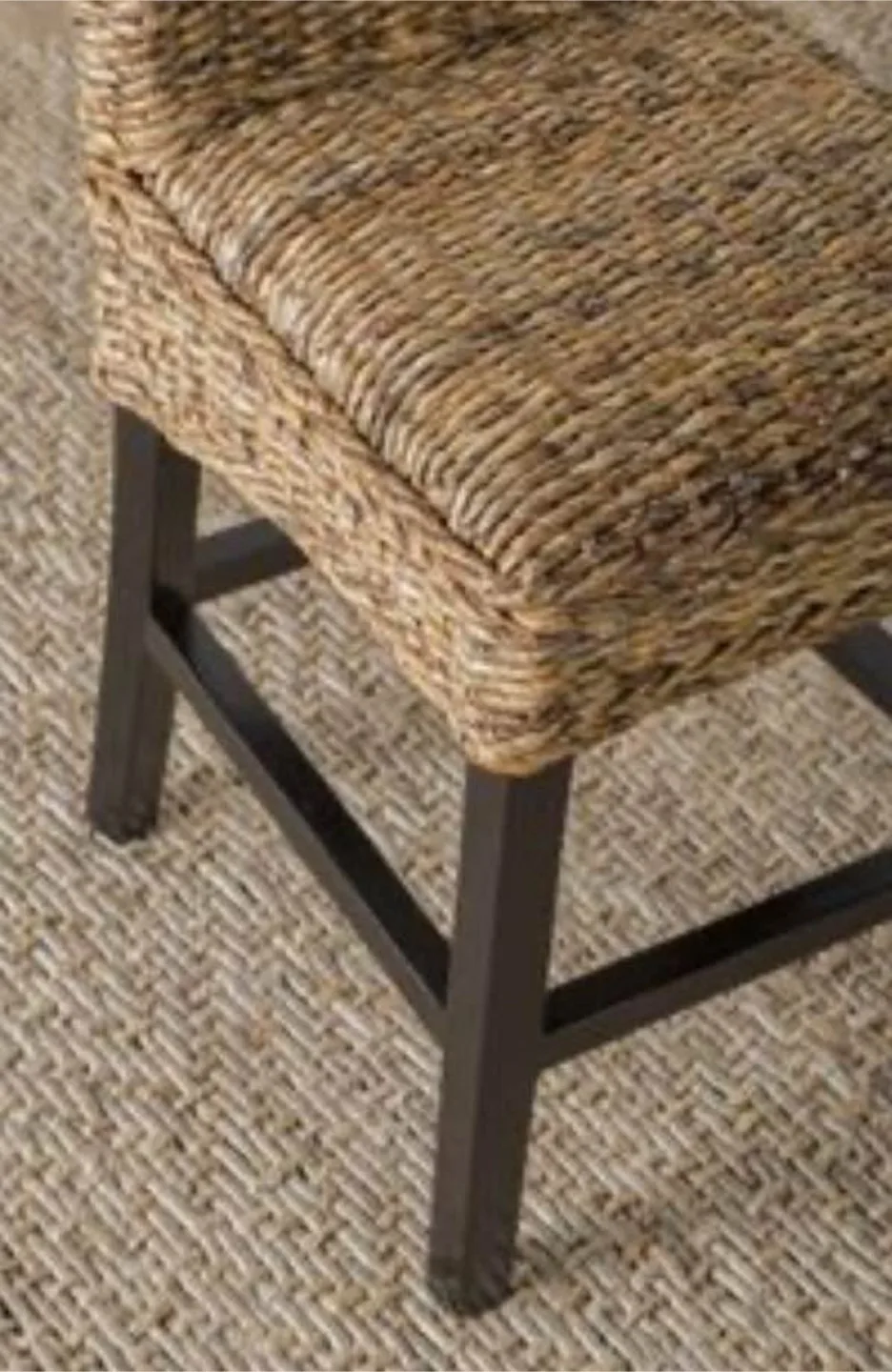 New Set of 2 Abaca Boho Counter Height Stools image indicator(3)