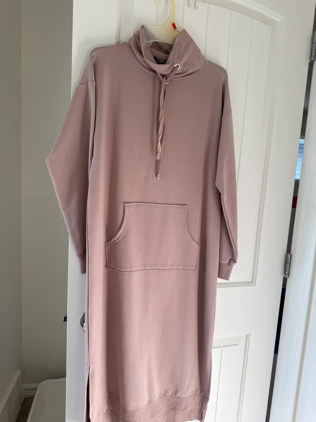 Hoodie Dress - Beige & Brown thumbnail