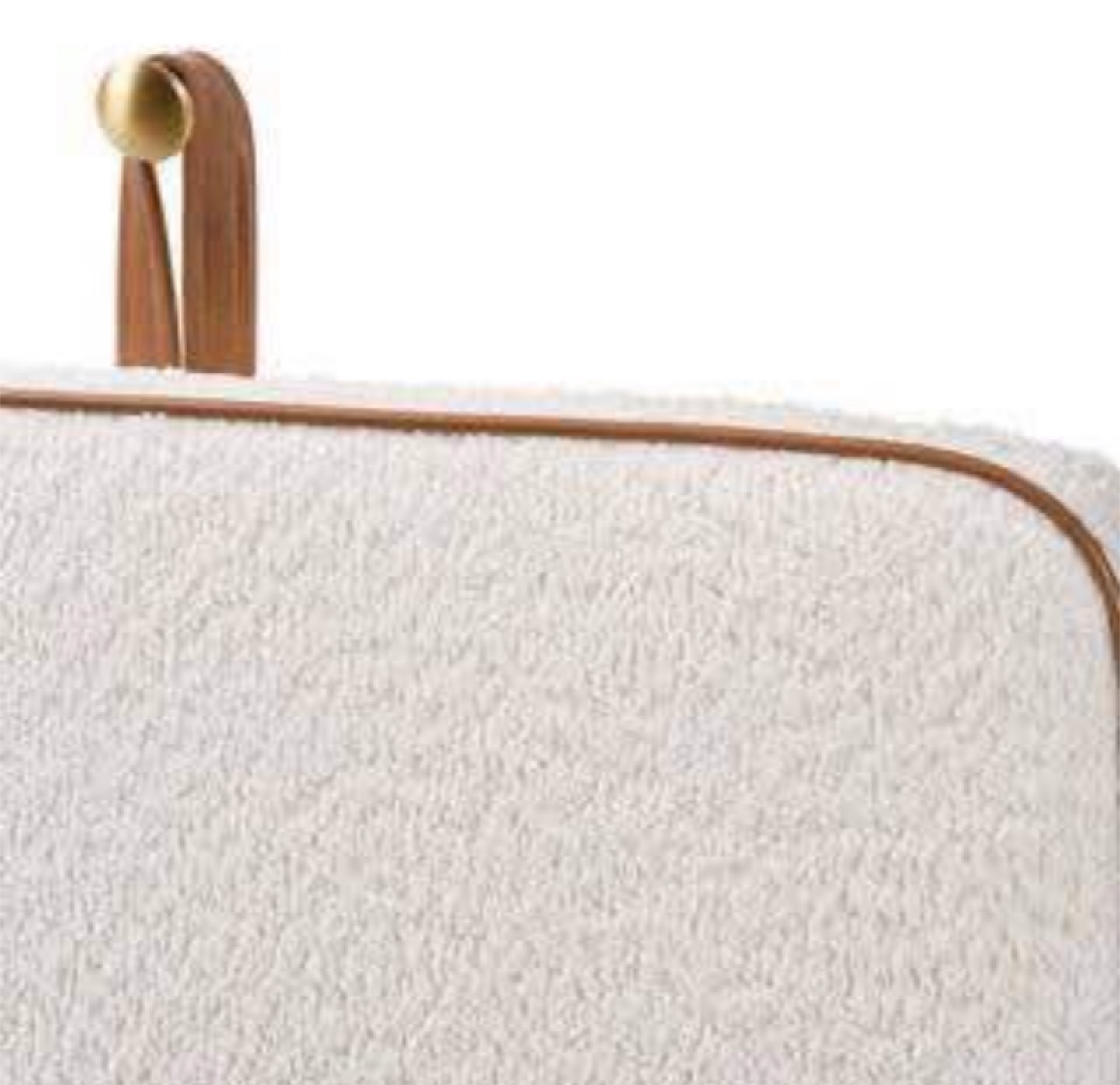 New White Boucle Fabric Queen Size Wall-Mounted Headboard - photo 2