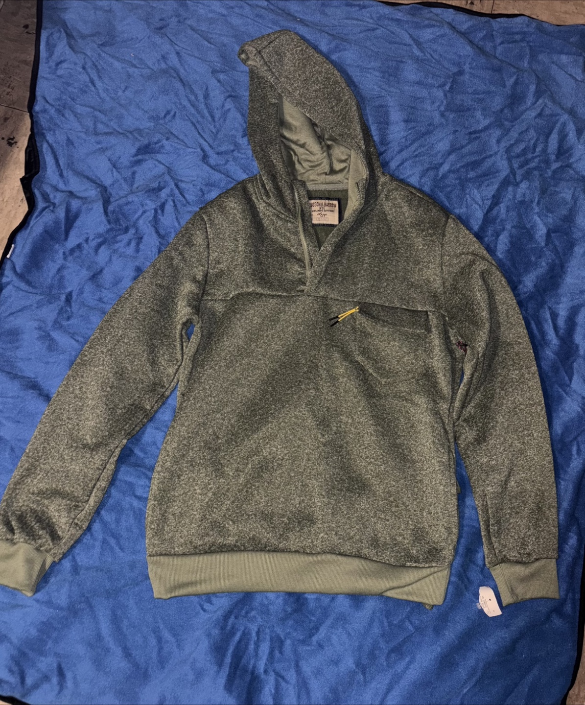 Hudson and Barrow Olive Heather Hoodie - Size L