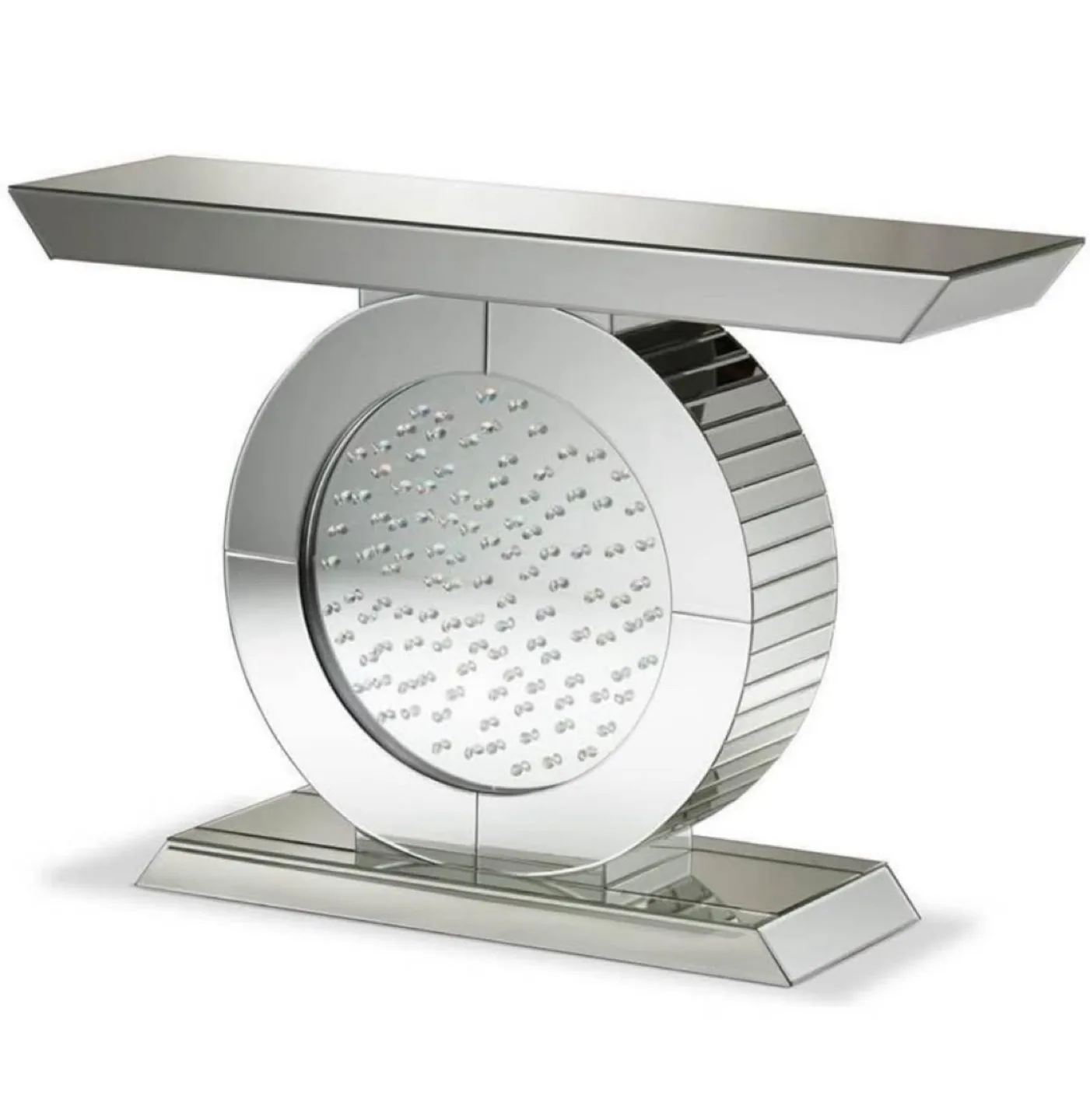 New Hollywood Regency Glamour Style Mirrored Console Table image indicator(5)