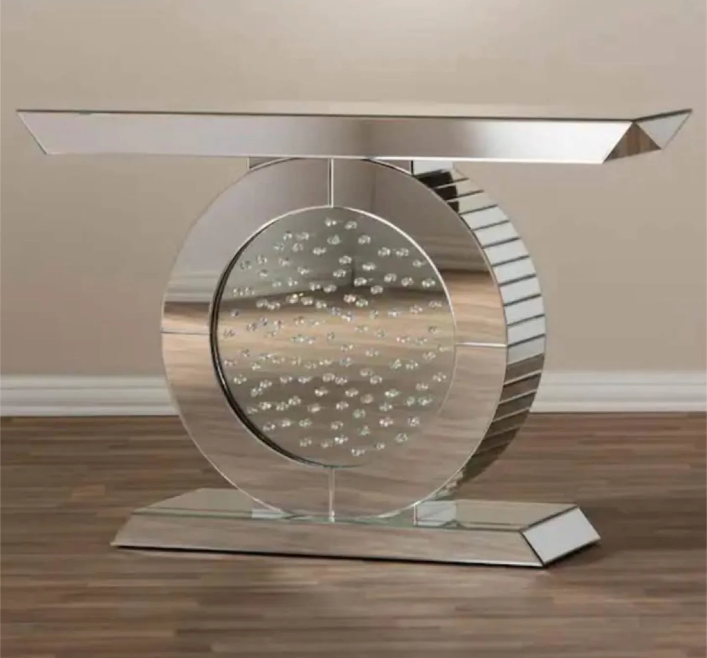 New Hollywood Regency Glamour Style Mirrored Console Table image indicator(2)