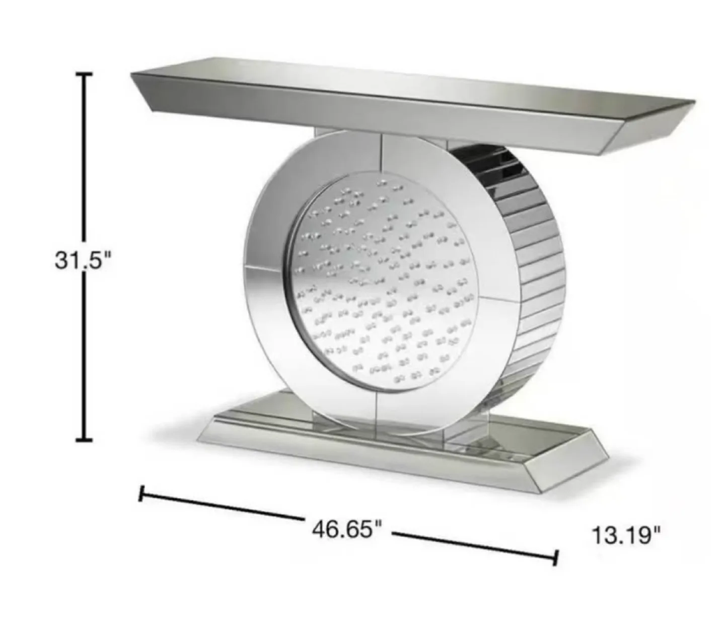 New Hollywood Regency Glamour Style Mirrored Console Table image indicator(4)