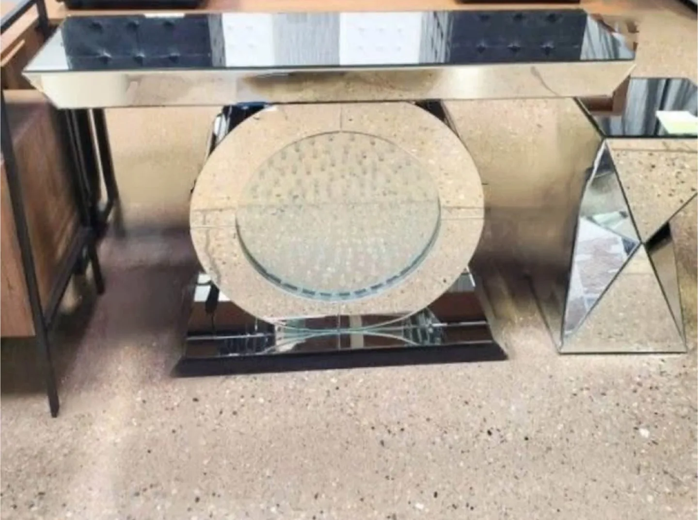 New Hollywood Regency Glamour Style Mirrored Console Table image indicator(7)