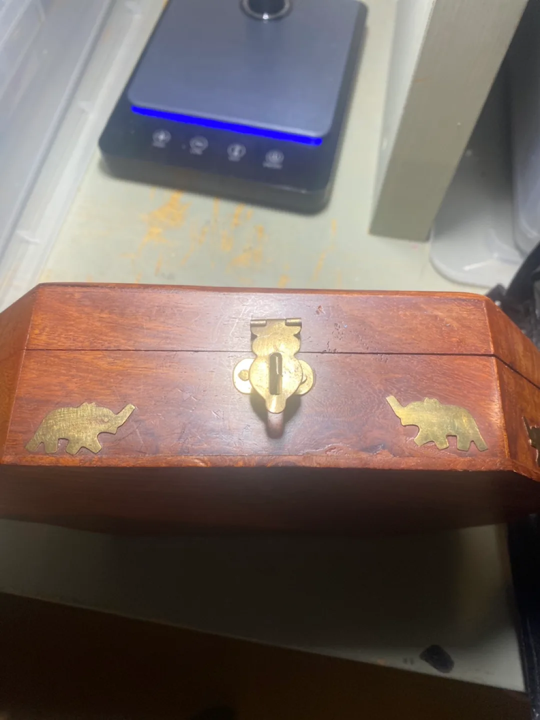 Wooden Jewelry Box with Elephant Design image indicator(4)