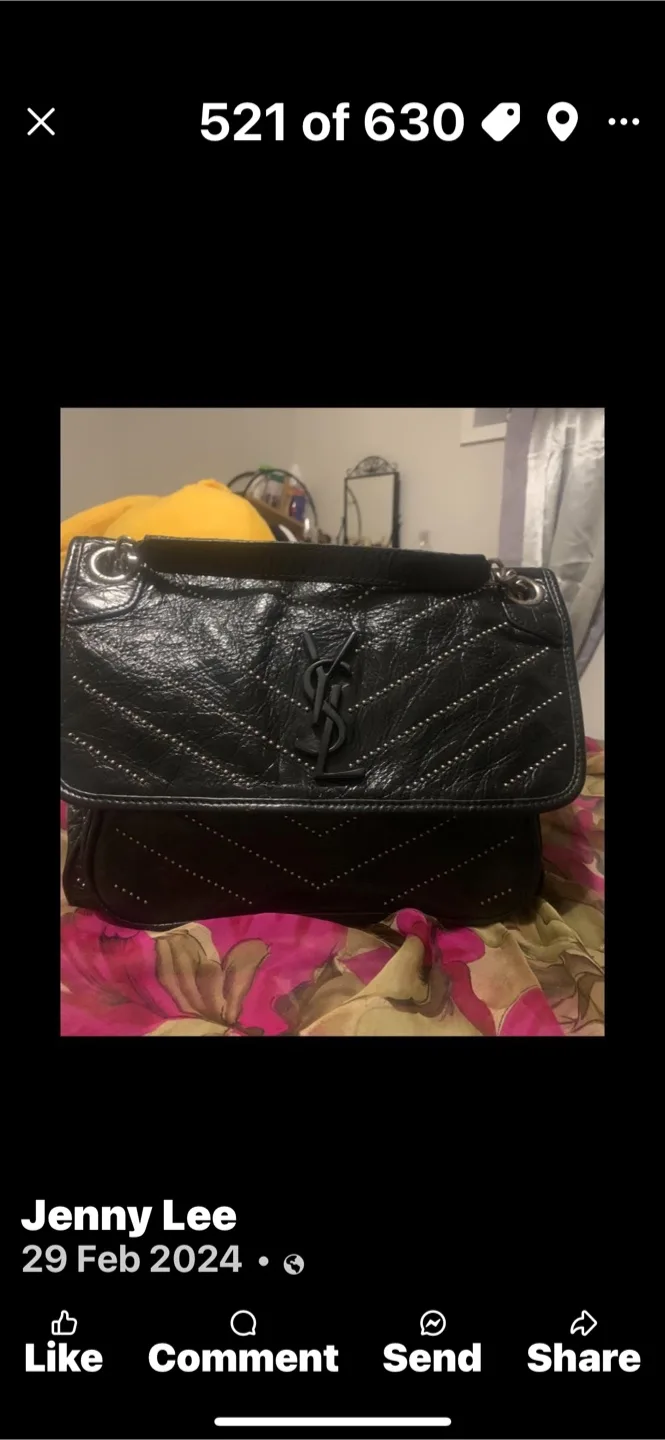 YSL Saint Laurent Black Leather Handbag thumbnail