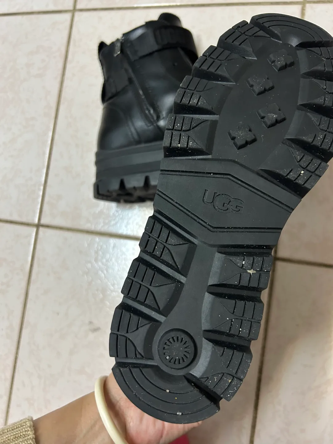 UGG Black Leather Platform Boots image indicator(2)