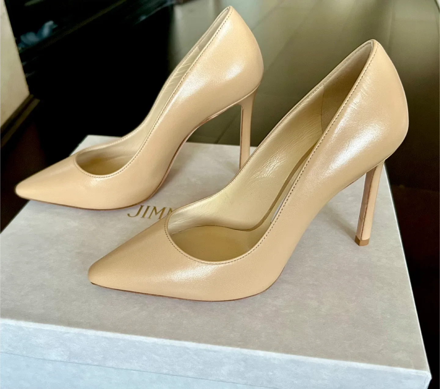 Jimmy Choo Beige Leather Heels - Size 34 thumbnail
