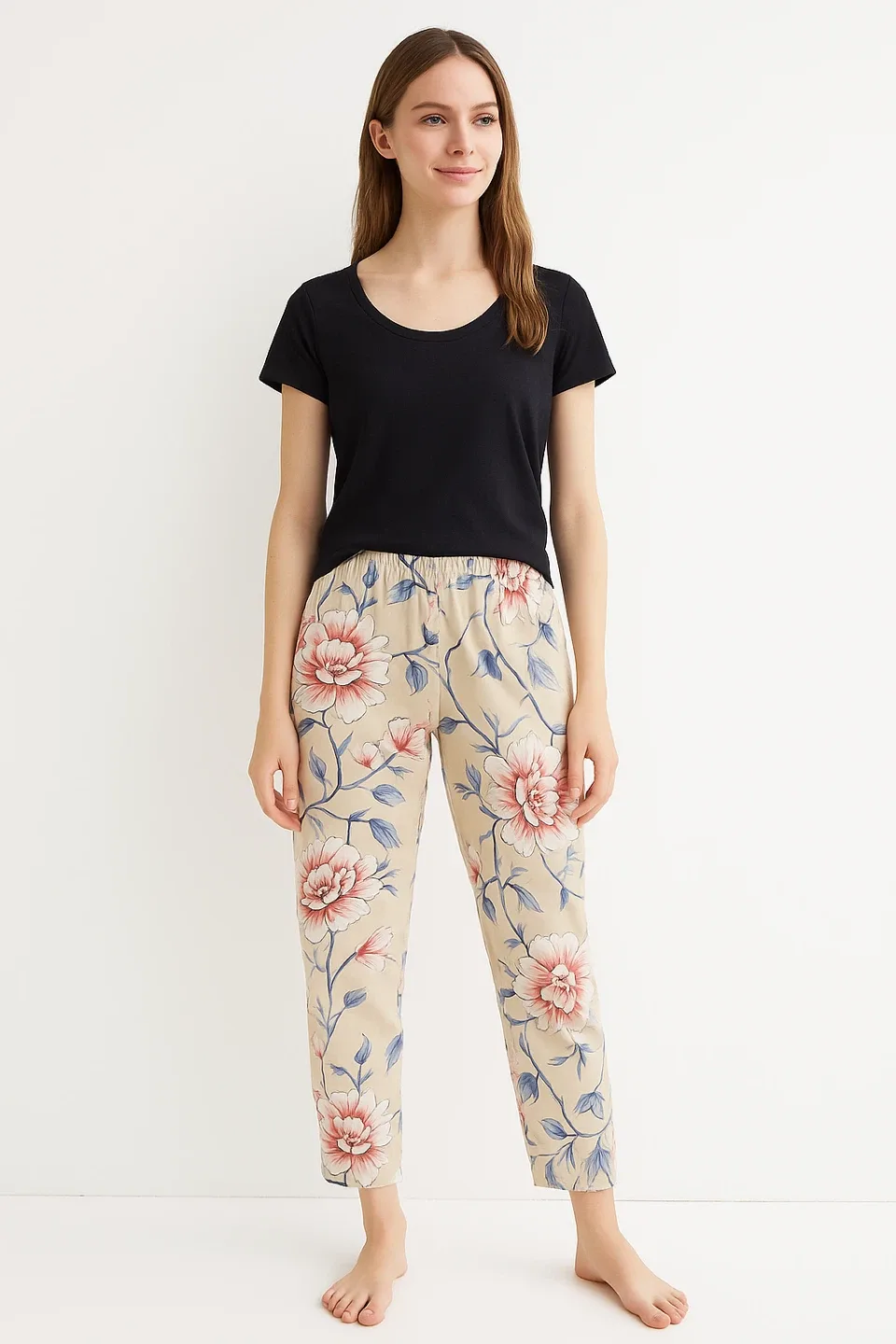 FREECYCLE-Floral Print Pajama Pants thumbnail