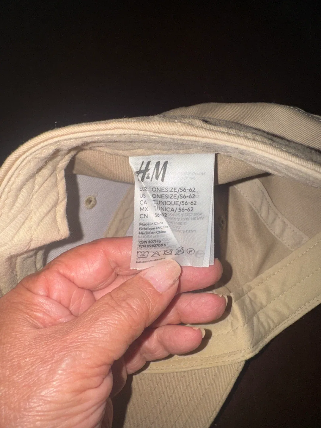 H&M Beige Baseball Cap - One Size image indicator(3)