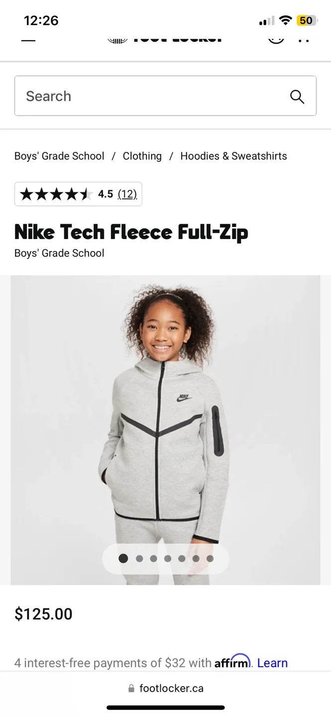 Nike Tech Fleece Full-Zip Hoodie - Boys' Grade School Size M image indicator(3)