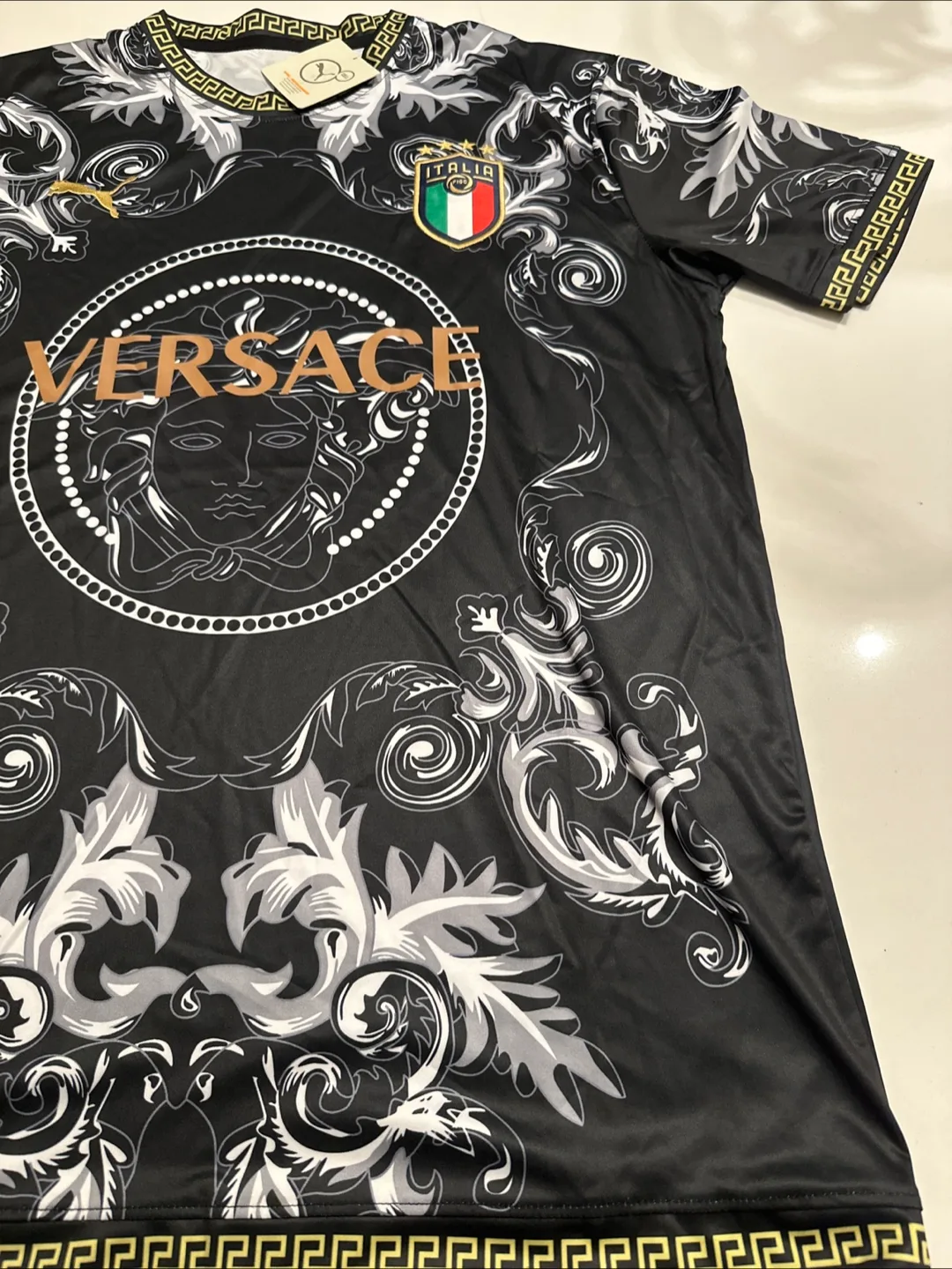 Versace Italia Soccer Jersey - Black🥕 image indicator(2)