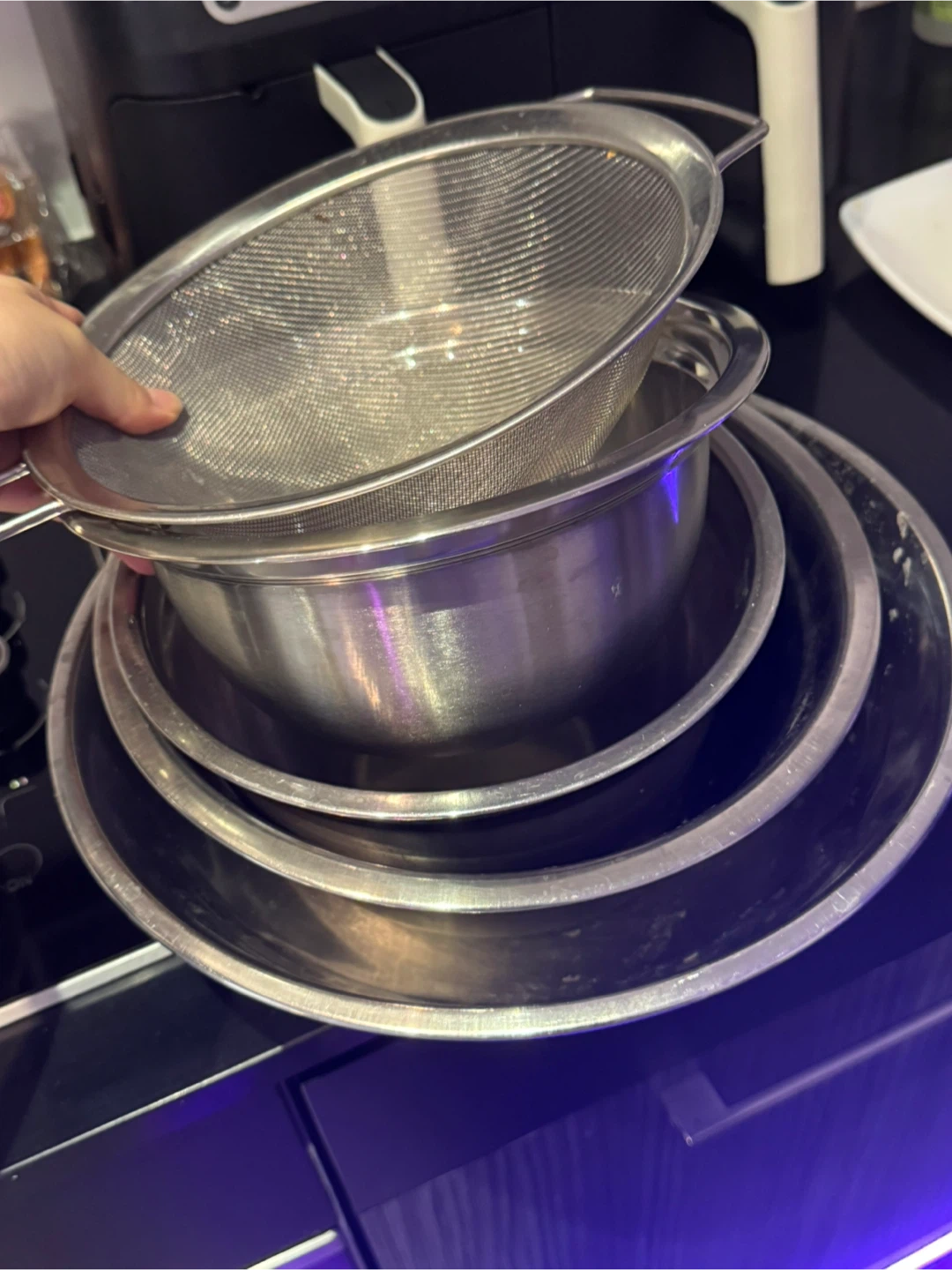 Stainless Steel Mixing Bowls & Strainer Set - photo 2