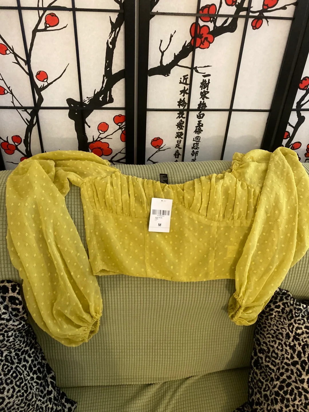Forever 21 Yellow Long Sleeve Top - Size M thumbnail