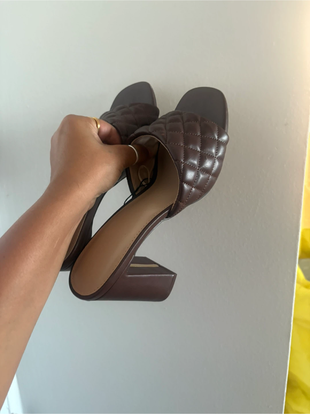 The Drop Women's Quilted Heeled Mules, Brown, Size 9 - photo 2
