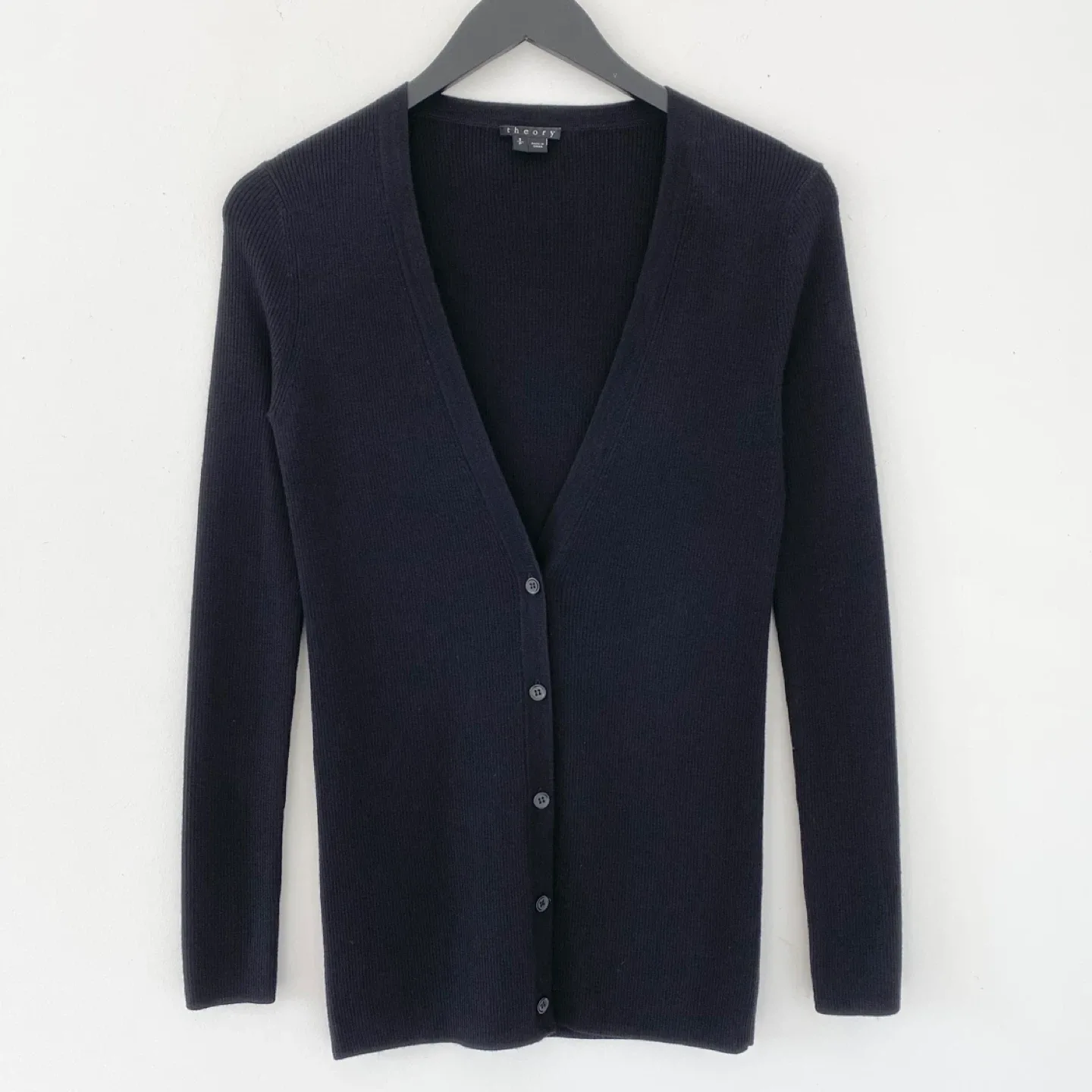 Theory 100% Wool Ribbed Cardigan thumbnail