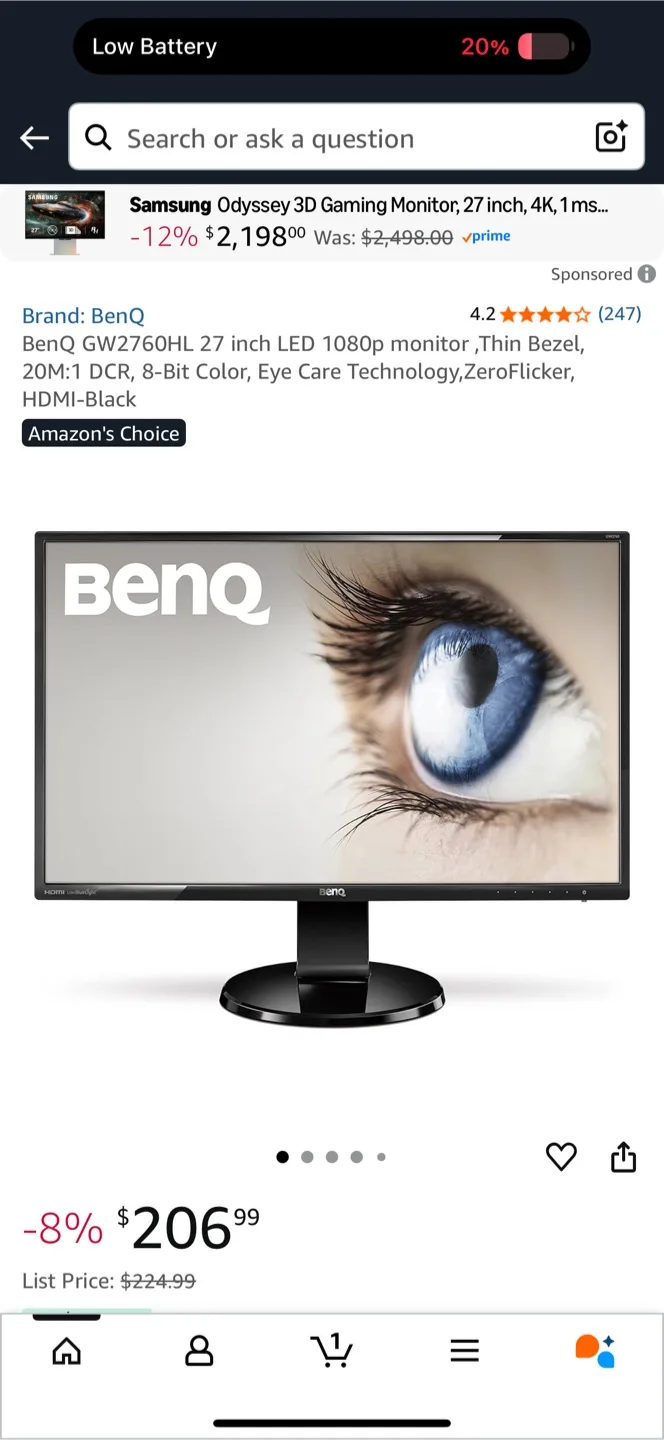 BenQ GW2760HL 27 inch LED 1080p Monitor thumbnail