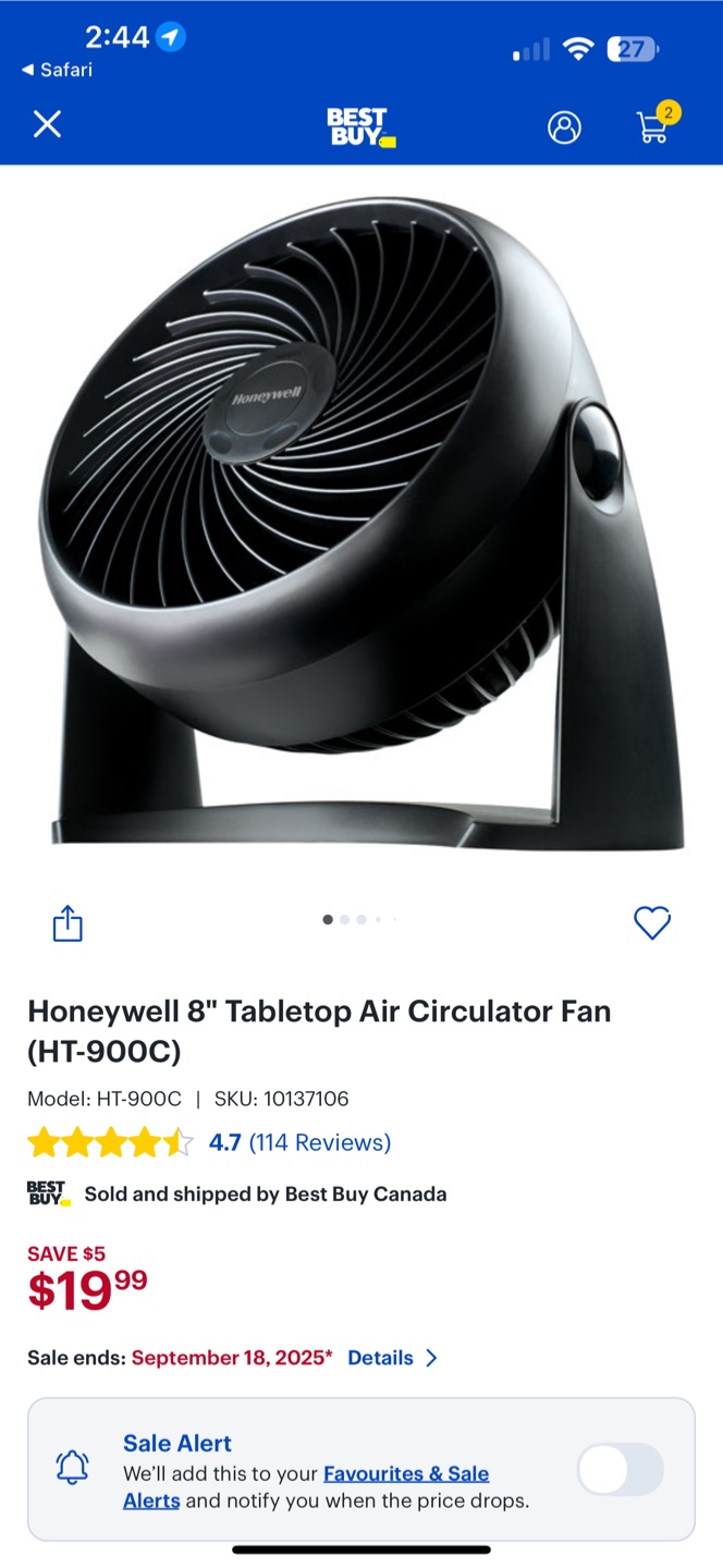 Honeywell HT-900C 8" Tabletop Air Circulator Fan