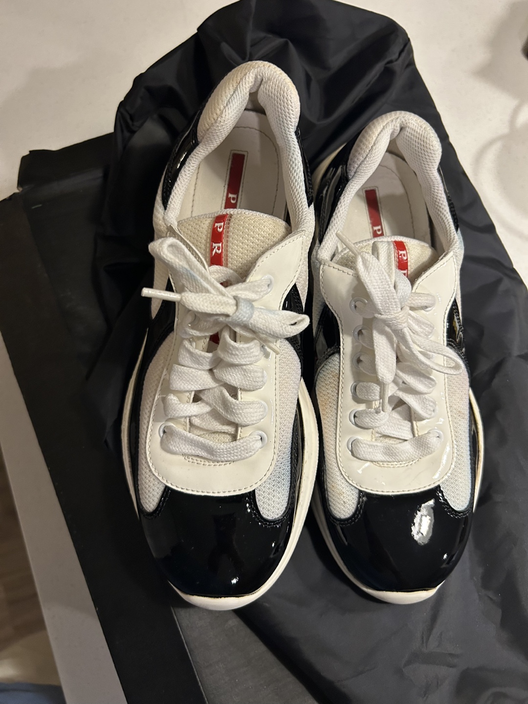 Prada White/Black Sneakers with Box - photo 5