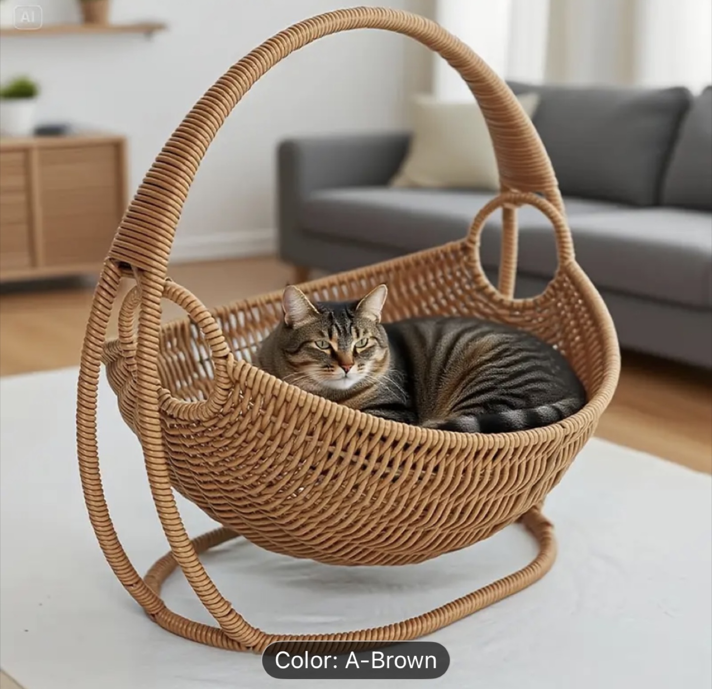 Cat Bed Swing, Brown - photo 5