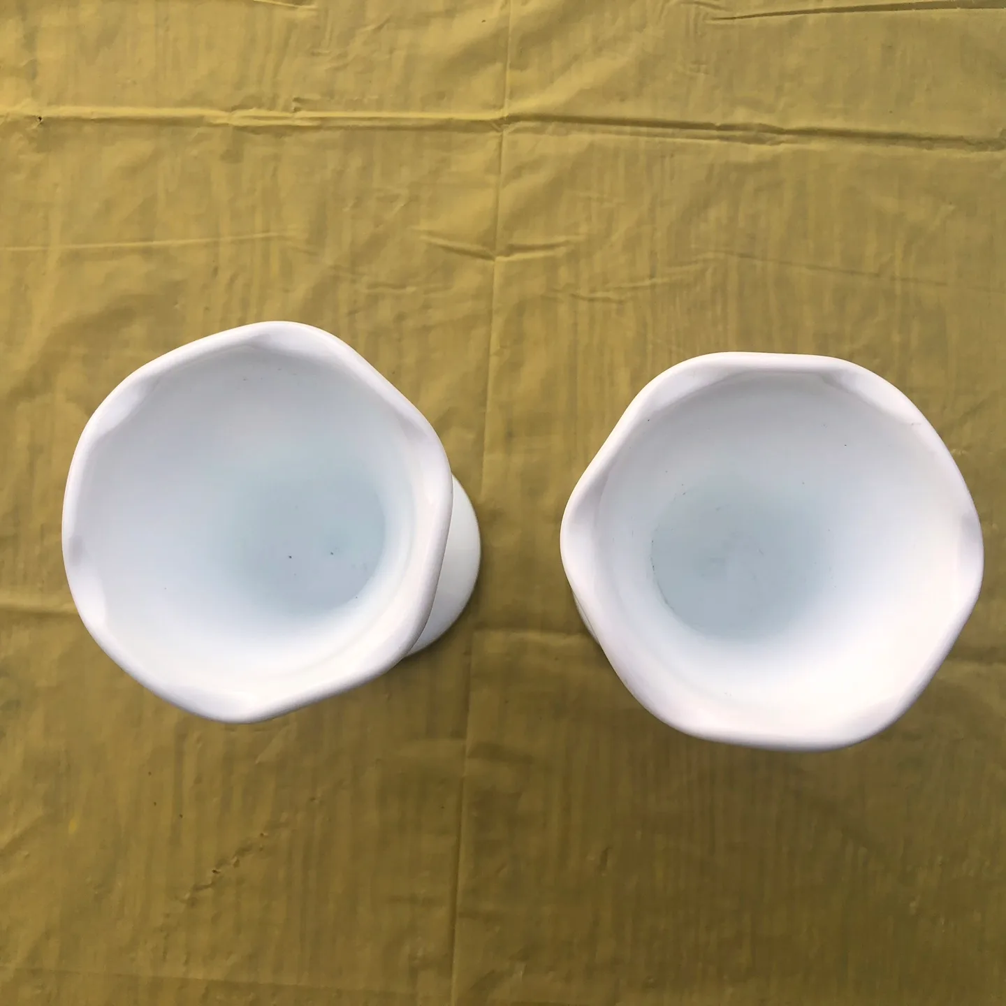 Set 🥕of 2 White Milk Glass Footed Dessert Cups Compotes image indicator(3)