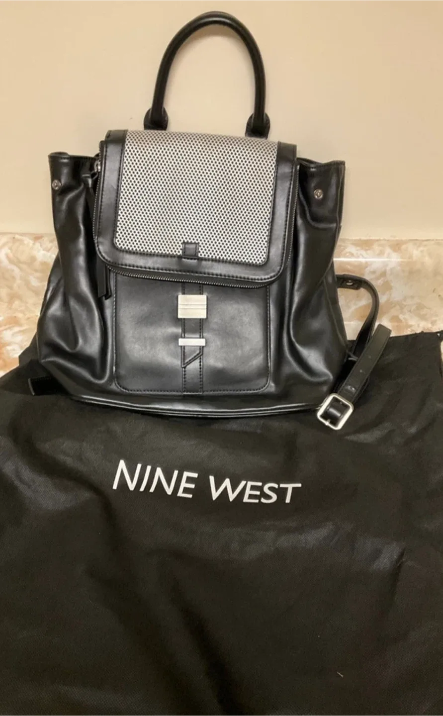 Brand New Nine West Black Backpack Purse thumbnail