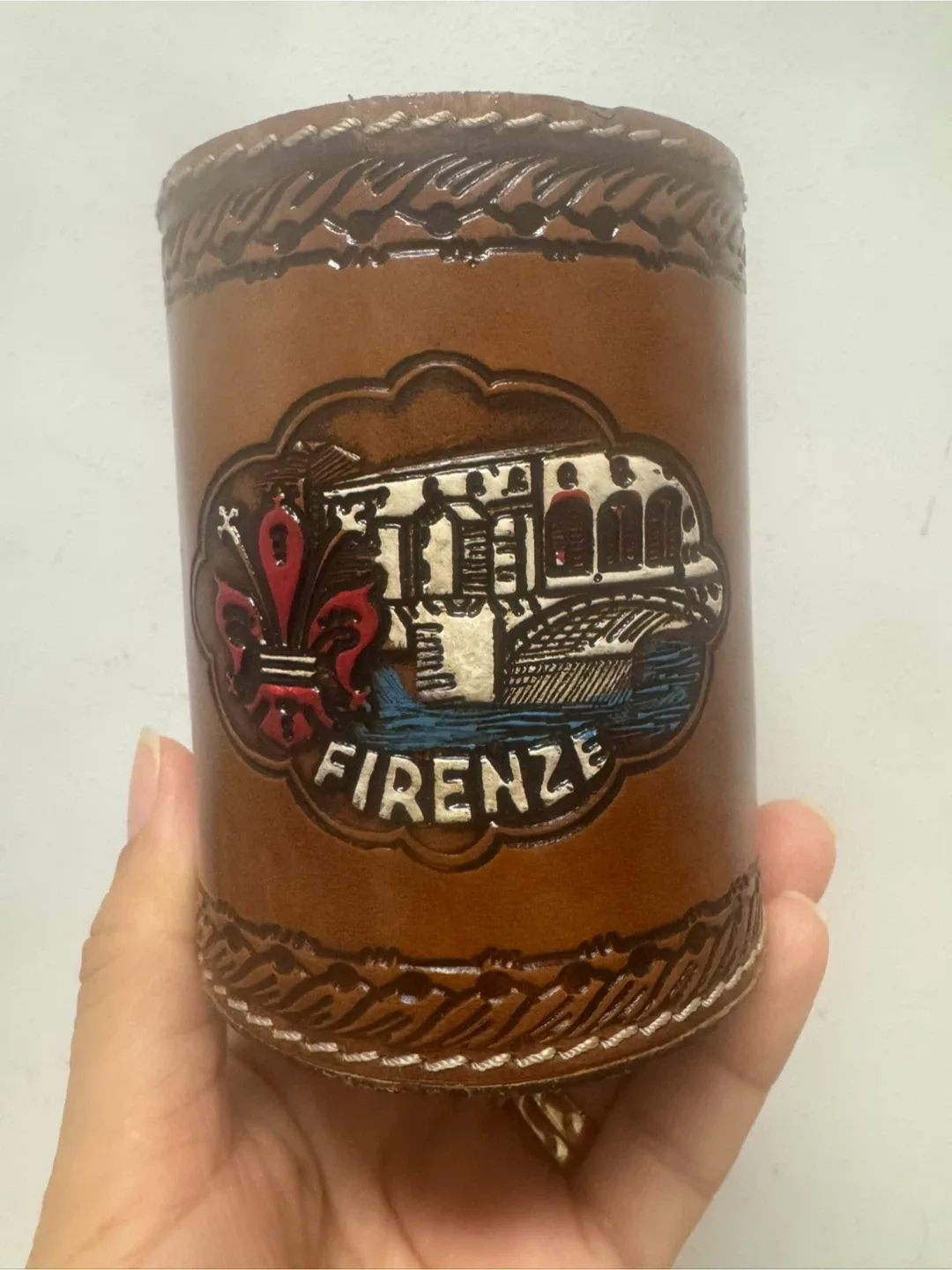 🥕Handcrafted Leather Firenze Pen Holder - Italy thumbnail